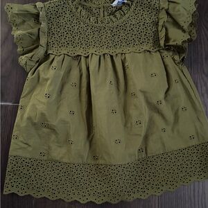 Calypso St. Barth Olive Eyelet Blouse